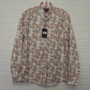 NWT Lloyd & Jefferson London Premium Pink Blue Floral Lamer Dress Shirt